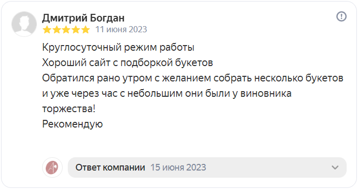 Отзыв на Яндекс от 11-06-2023