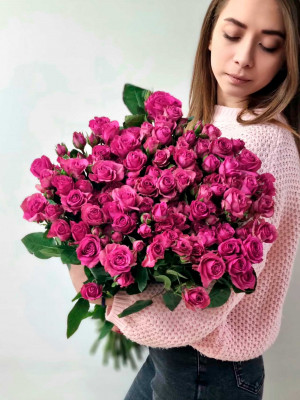 Изображение Букет №22М Роза кустовая Purple lrishka (25 шт)