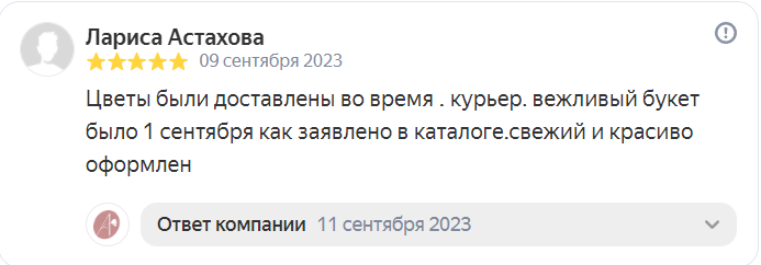 Отзыв на Яндекс от 09-09-2023