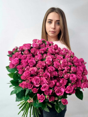 Изображение Букет №24М Роза кустовая Purple lrishka (51 шт)