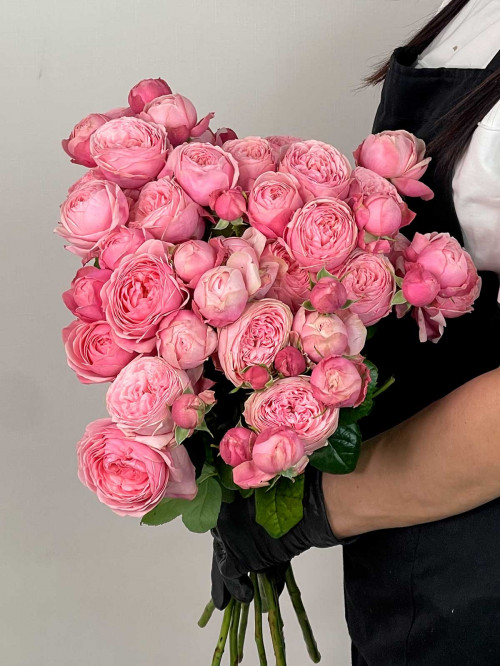 Цветы поштучно Роза Россия кустовая пионовидная «Silva Pink»